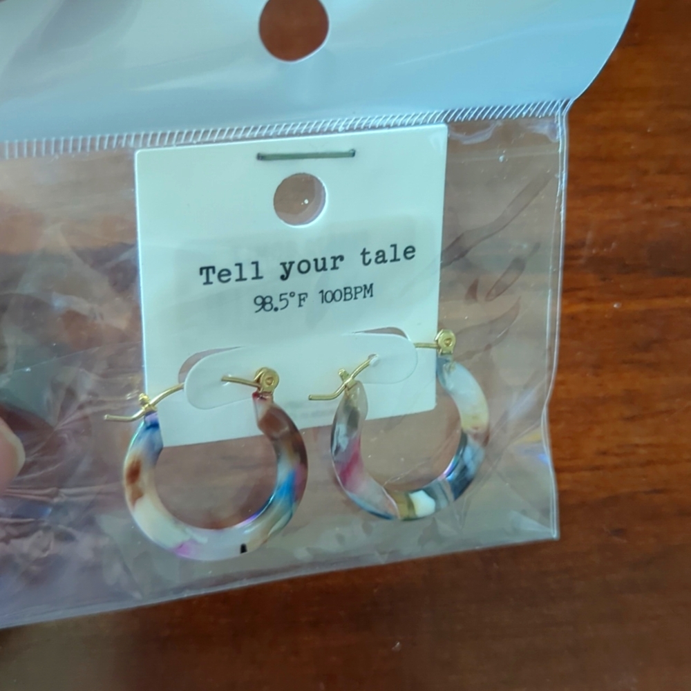 Marble Hoop earrings